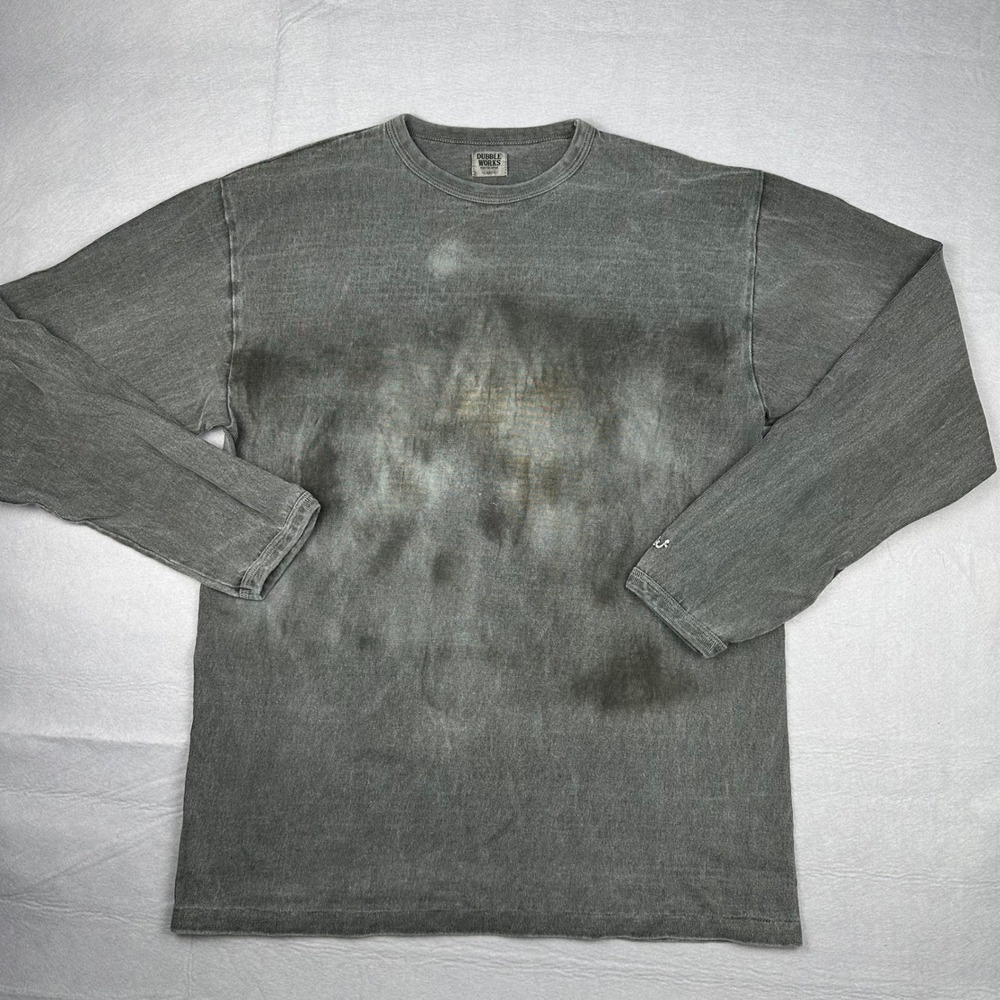 Dubble Works Grey Acid Wash LS T-Shirt Mens Large (Fits Medium) Made in Japan